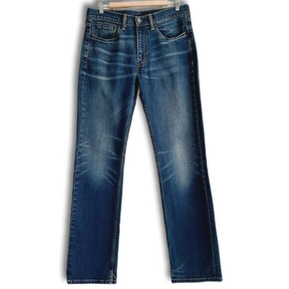 LEVI'S 514 Straight Fit Medium Wash Blue Jeans Men's Sz 32 - Picture 2 of 14